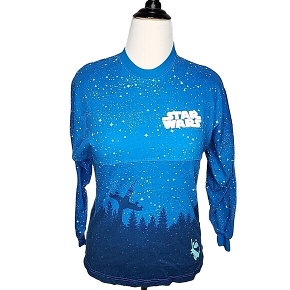 Star Wars Disney Spirit Jersey Endor Ewok allover graphic bright stars XS - Picture 1 of 6